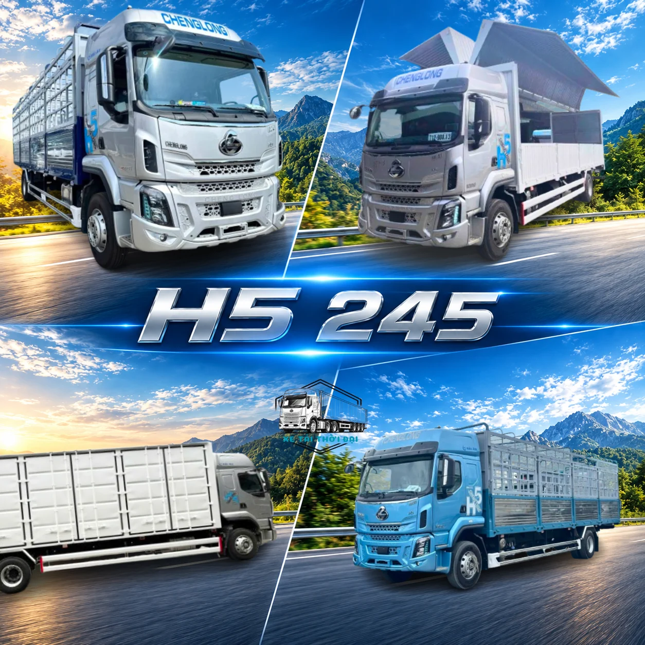 Xe tải ChengLong H5 245HP thùng 9m9 — ảnh tổng hợp bốn góc chụp