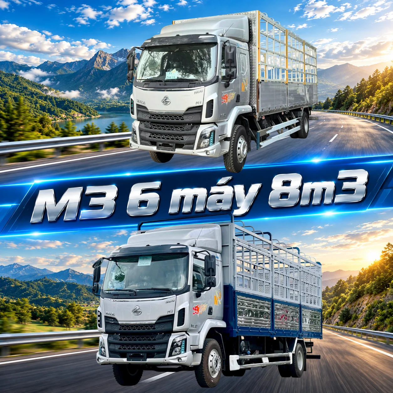 Xe tải ChengLong M3 200HP 6 máy thùng 8m3