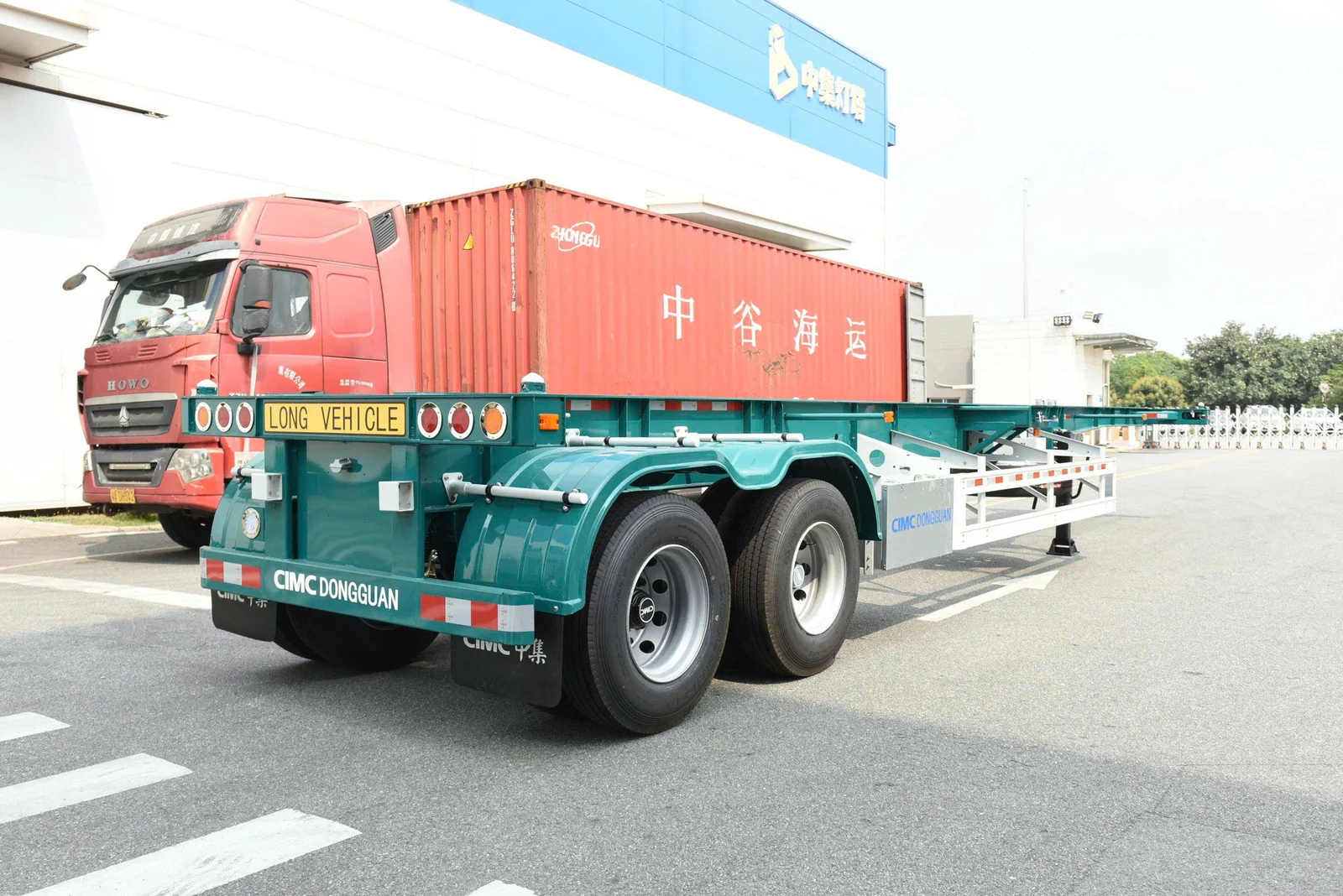 Sơmi rơ mooc xương 40ft 2 trục CIMC chở container